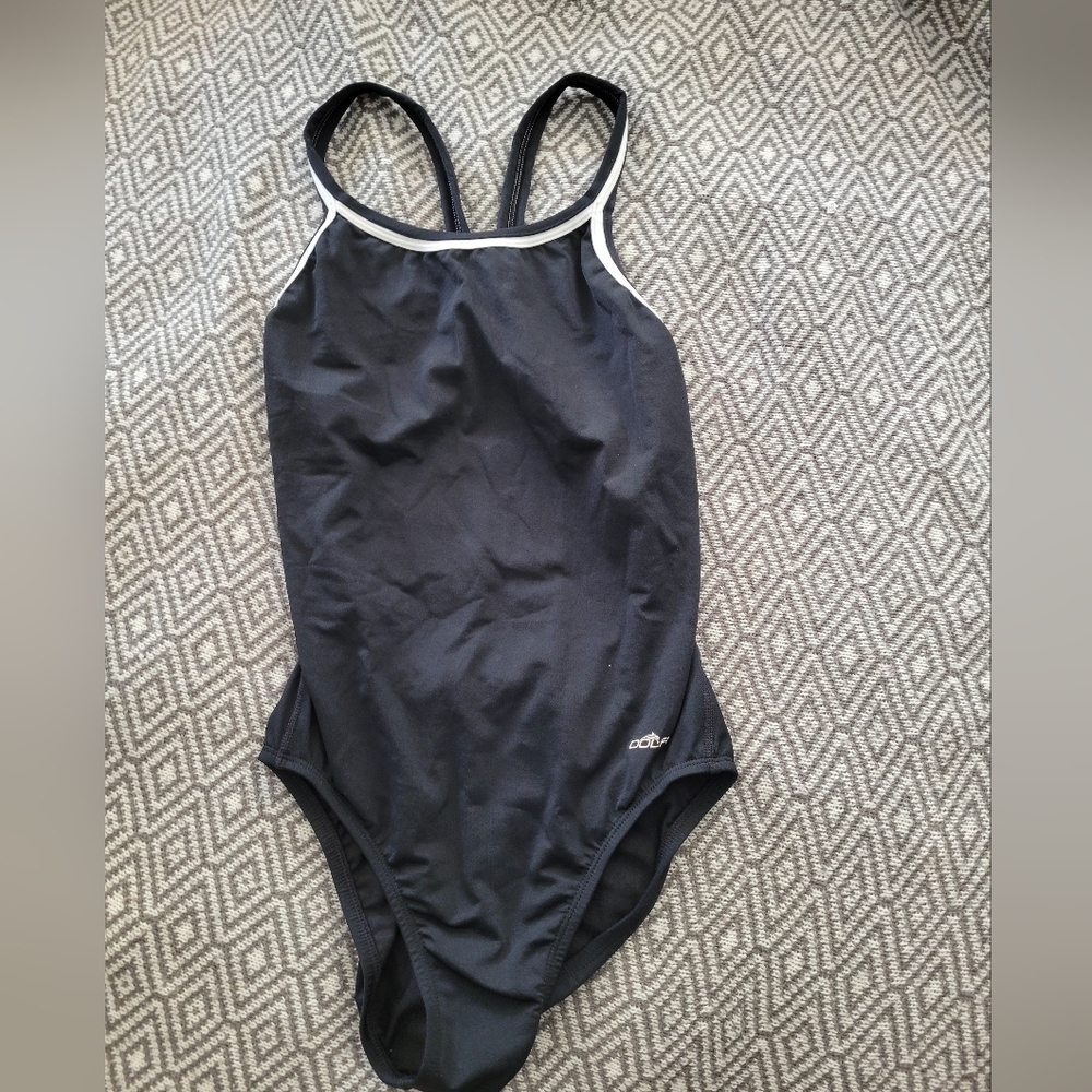 Women's Dolfin Team Solid DBX Back Competitive One-Piece Swimsuit -- Size 34